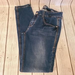 Womens Rose Royce Rubberband Denim Blue Jeans Skinny Streatch Size 9/10 W 29
